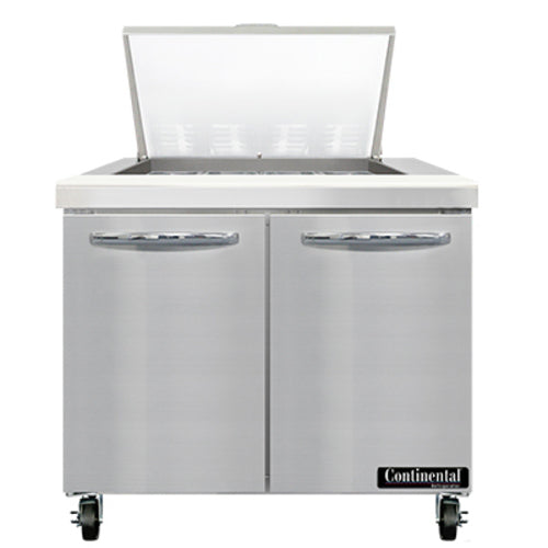 Continental SW36N12M 36" Sandwich/Salad Prep Table w/ Refrigerated Base, 115v-cityfoodequipment.com