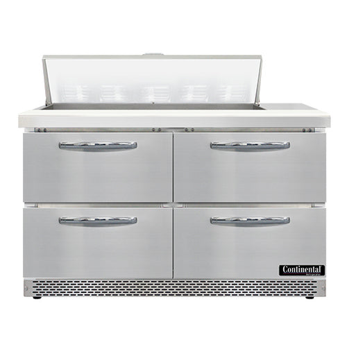 Continental SW48N10-FB-D 48" Sandwich/Salad Prep Table w/ Refrigerated Base, 115v-cityfoodequipment.com