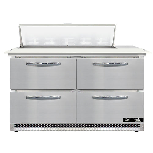 Continental SW48N10C-FB-D 48" Sandwich/Salad Prep Table w/ Refrigerated Base, 115v-cityfoodequipment.com