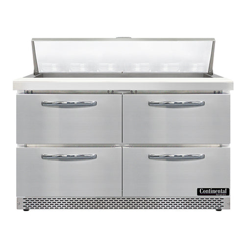 Continental SW48N12-FB-D 48" Sandwich/Salad Prep Table w/ Refrigerated Base, 115v-cityfoodequipment.com