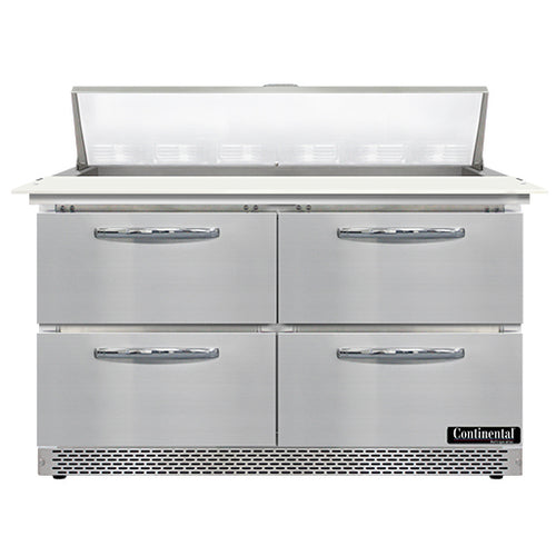 Continental SW48N12C-FB-D 48" Sandwich/Salad Prep Table w/ Refrigerated Base, 115v-cityfoodequipment.com