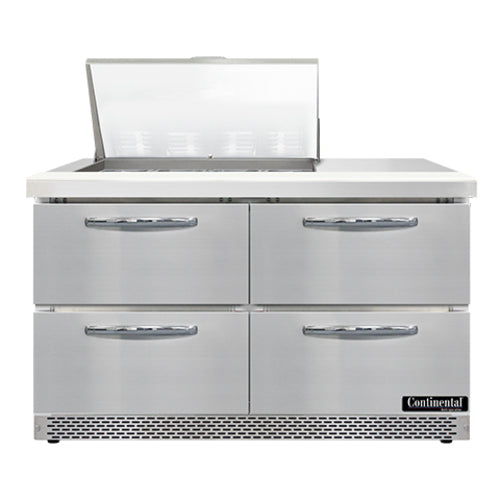 Continental SW48N12M-FB-D 48" Sandwich/Salad Prep Table w/ Refrigerated Base, 115v-cityfoodequipment.com