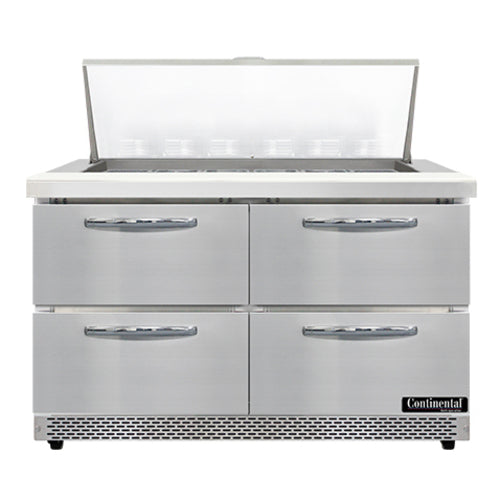 Continental SW48N18M-FB-D 48" Sandwich/Salad Prep Table w/ Refrigerated Base, 115v-cityfoodequipment.com