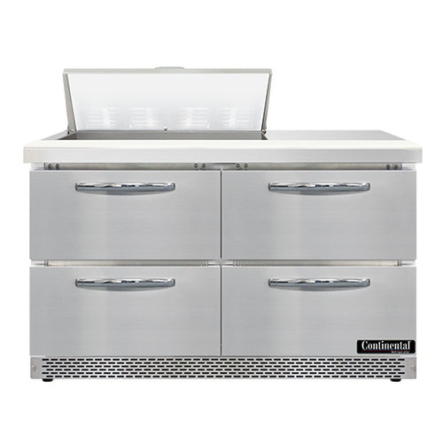 Continental SW48N8-FB-D 48" Sandwich/salad Prep Table W/ Refrigerated Base, 115v-cityfoodequipment.com