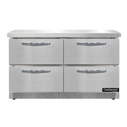 Continental SW48N-FB-D 48" Worktop Refrigerator w/ (2) Sections, 115v-cityfoodequipment.com