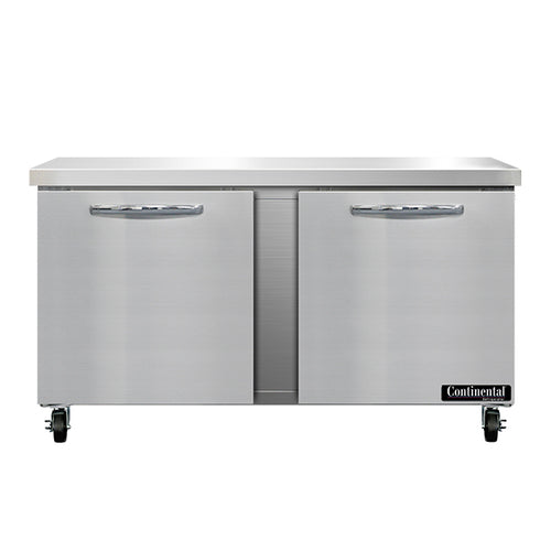 Continental SW60N 60" Worktop Refrigerator w/ (2) Sections, 115v-cityfoodequipment.com