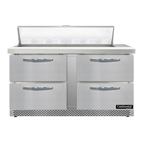 Continental SW60N12-FB-D 60" Sandwich/salad Prep Table W/ Refrigerated Base, 115v-cityfoodequipment.com