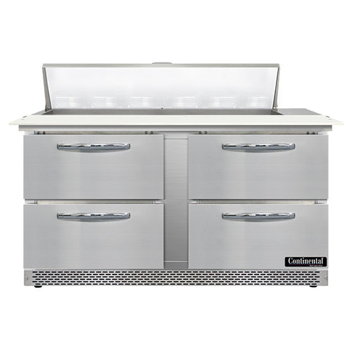 Continental SW60N12C-FB-D 60" Sandwich/salad Prep Table W/ Refrigerated Base, 115v-cityfoodequipment.com