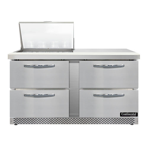 Continental SW60N12M-FB-D 60" Sandwich/salad Prep Table W/ Refrigerated Base, 115v-cityfoodequipment.com