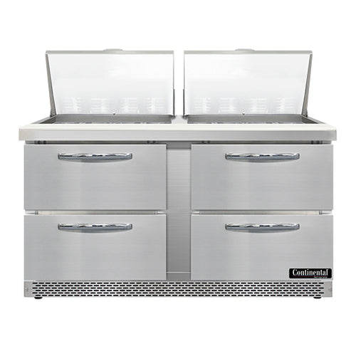 Continental SW60N24M-FB-D 60" Sandwich/salad Prep Table W/ Refrigerated Base, 115v-cityfoodequipment.com