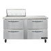 Continental SW60N8-D 60" Sandwich/salad Prep Table W/ Refrigerated Base, 115v-cityfoodequipment.com