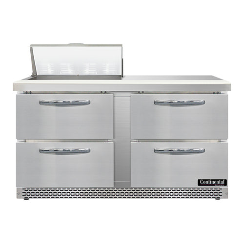 Continental SW60N8-FB-D 60" Sandwich/salad Prep Table W/ Refrigerated Base, 115v-cityfoodequipment.com