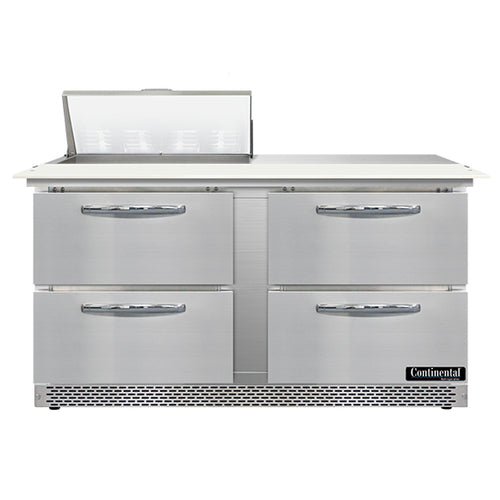 Continental SW60N8C-FB-D 60" Sandwich/salad Prep Table W/ Refrigerated Base, 115v-cityfoodequipment.com