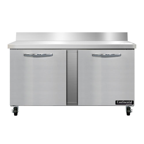Continental SW60NBS 60" Worktop Refrigerator w/ (2) Sections, 115v-cityfoodequipment.com