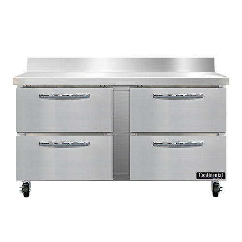 Continental SW60NBS-D 60" Worktop Refrigerator w/ (2) Sections, 115v-cityfoodequipment.com