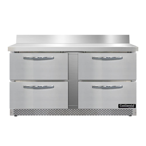 Continental SW60NBS-FB-D 60" Worktop Refrigerator w/ (2) Sections, 115v-cityfoodequipment.com