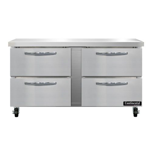 Continental SW60N-D 60" Worktop Refrigerator w/ (2) Sections, 115v-cityfoodequipment.com