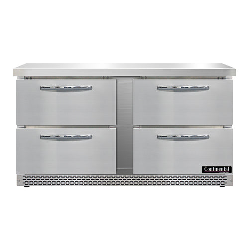 Continental SW60N-FB-D 60" Worktop Refrigerator w/ (2) Sections, 115v-cityfoodequipment.com