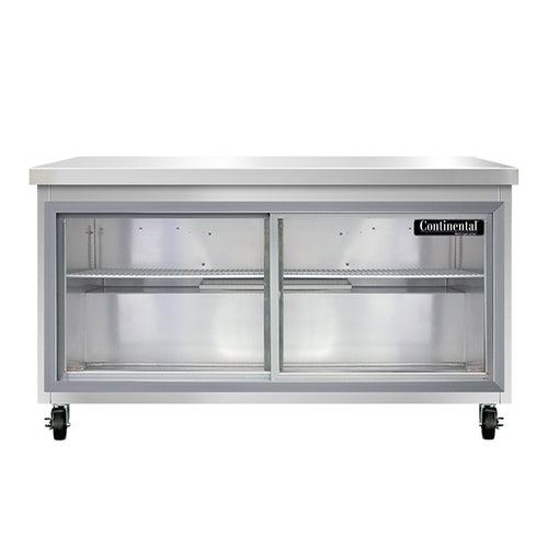 Continental SW60NSGD 60" Worktop Refrigerator w/ (2) Sections, 115v-cityfoodequipment.com