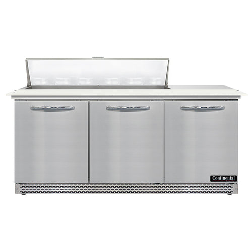 Continental SW72N12C-FB 72" Sandwich/Salad Prep Table w/ Refrigerated Base, 115v-cityfoodequipment.com