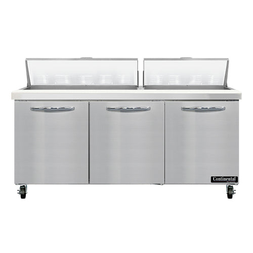 Continental SW72N18 72" Sandwich/Salad Prep Table w/ Refrigerated Base, 115v-cityfoodequipment.com