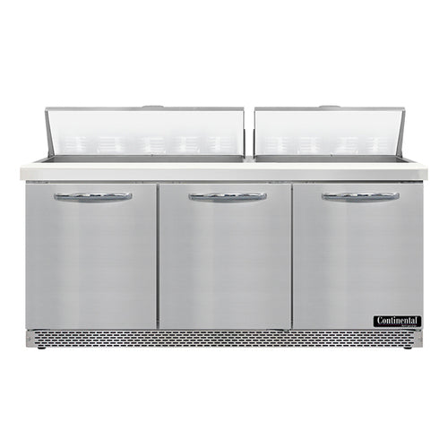 Continental SW72N18-FB 72" Sandwich/Salad Prep Table w/ Refrigerated Base, 115v-cityfoodequipment.com