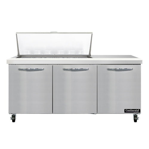 Continental SW72N18M 72" Sandwich/Salad Prep Table w/ Refrigerated Base, 115v-cityfoodequipment.com