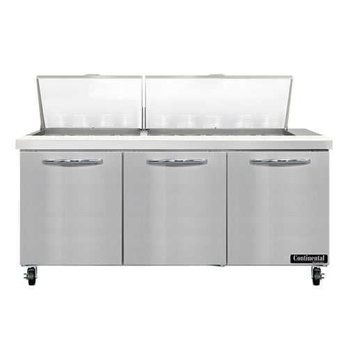 Continental SW72N27M 72" Sandwich/Salad Prep Table w/ Refrigerated Base, 115v-cityfoodequipment.com