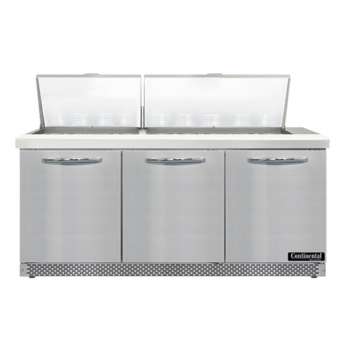 Continental SW72N27M-FB 72" Sandwich/Salad Prep Table w/ Refrigerated Base, 115v-cityfoodequipment.com