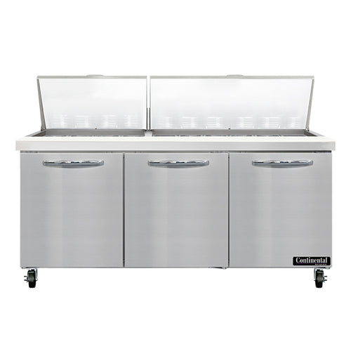 Continental SW72N30M 72" Sandwich/Salad Prep Table w/ Refrigerated Base, 115v-cityfoodequipment.com