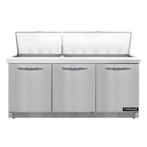 Continental SW72N30M-FB 72" Sandwich/Salad Prep Table w/ Refrigerated Base, 115v-cityfoodequipment.com