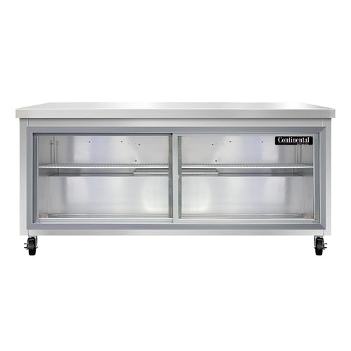 Continental SW72NSGD 72" Worktop Refrigerator w/ (2) Sections, 115v-cityfoodequipment.com