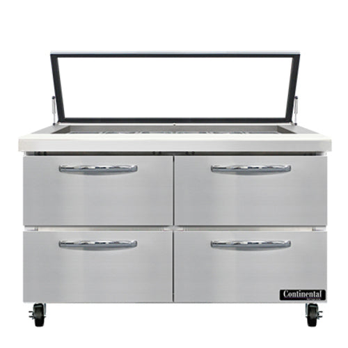 Continental SW48N18M-HGL-D 48" Sandwich/Salad Prep Table w/ Refrigerated Base, 115v-cityfoodequipment.com