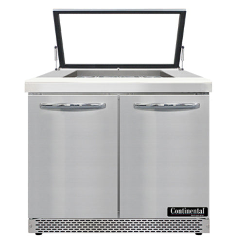 Continental SW36N12M-HGL-FB 36" Sandwich/Salad Prep Table w/ Refrigerated Base, 115v-cityfoodequipment.com