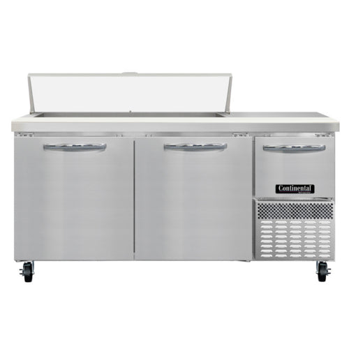 Continental RA68SN12 68" Sandwich/Salad Prep Table w/ Refrigerated Base, 115v-cityfoodequipment.com