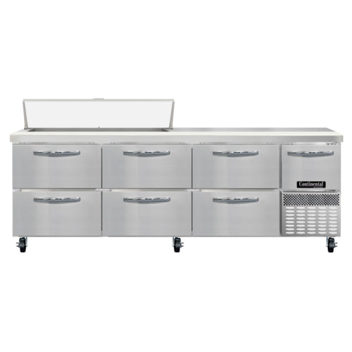 Continental RA93SN12-D 93" Sandwich/Salad Prep Table w/ Refrigerated Base, 115v-cityfoodequipment.com