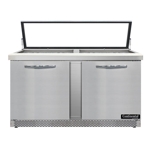 Continental SW60N24M-HGL-FB 60" Sandwich/salad Prep Table W/ Refrigerated Base, 115v-cityfoodequipment.com