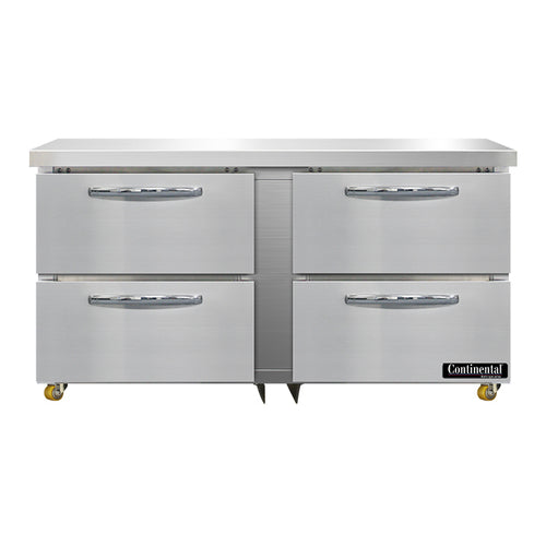 Continental SWF60N-U-D 60" W Undercounter Freezer w/ (2) Sections & (4) Drawers, 115v-cityfoodequipment.com