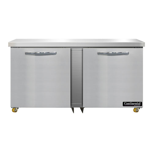 Continental SW60N-U 60" W Undercounter Refrigerator w/ (2) Sections & (2) Doors, 115v-cityfoodequipment.com