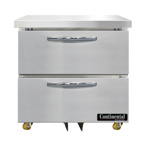 Continental SW32N-U-D 32" W Undercounter Refrigerator w/ (1) Section & (2) Drawers, 115v-cityfoodequipment.com