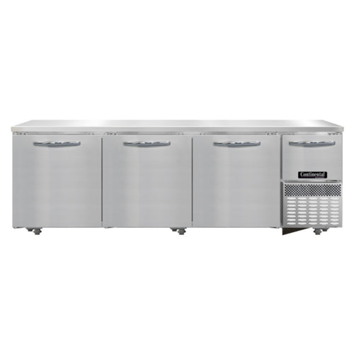 Continental RA93SN-U 93"W Undercounter Refrigerator w/ (4) Sections & (4) Doors, 115v-cityfoodequipment.com