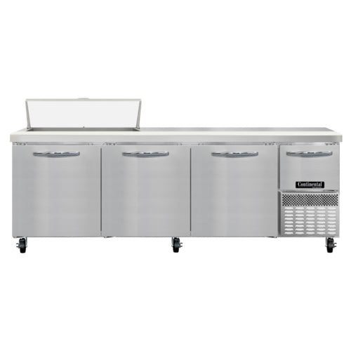 Continental RA93SN10 93" Sandwich/Salad Prep Table w/ Refrigerated Base, 115v-cityfoodequipment.com