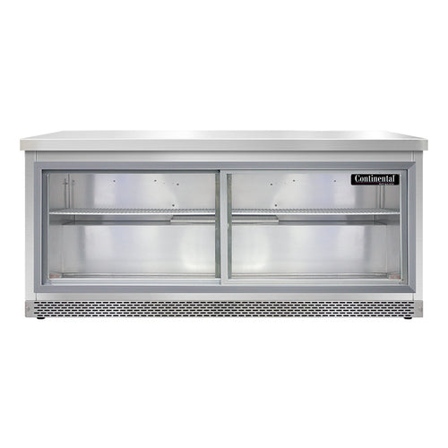 Continental SW72NSGD-FB 72" Worktop Refrigerator w/ (3) Sections, 115v-cityfoodequipment.com