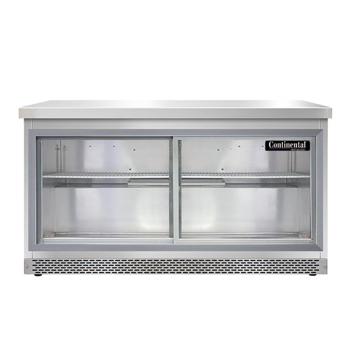 Continental SW60NSGD-FB 60" Worktop Refrigerator w/ (2) Sections, 115v-cityfoodequipment.com