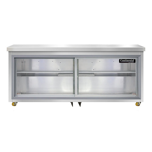 Continental SW72NSGD-U 72" W Undercounter Refrigerator w/ (2) Sections & (2) Doors, 115v-cityfoodequipment.com