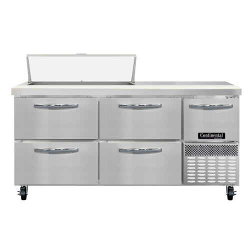 Continental RA68SN10-D 68" Sandwich/Salad Prep Table w/ Refrigerated Base, 115v-cityfoodequipment.com