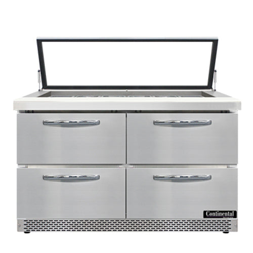 Continental SW48N18M-HGL-FB-D 48" Sandwich/Salad Prep Table w/ Refrigerated Base, 115v-cityfoodequipment.com