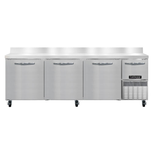 Continental RA93SNBS 93"W Worktop Refrigerator w/ (4) Sections & (4) Doors, 115v-cityfoodequipment.com