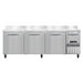 Continental RA93SNBS 93"W Worktop Refrigerator w/ (4) Sections & (4) Doors, 115v-cityfoodequipment.com