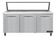 Continental SW72N30M-HGL 72" Sandwich/Salad Prep Table w/ Refrigerated Base, 115v-cityfoodequipment.com